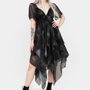 Elegant Black Chiffon Dress